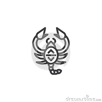 Scorpion zodiac outline icon Vector Illustration