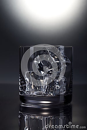 Scotch glass with ice Stock Photo