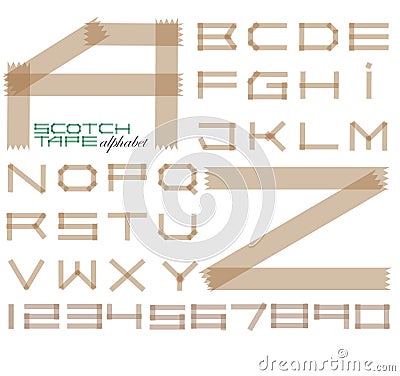 Scotch tape alphabet Vector Illustration