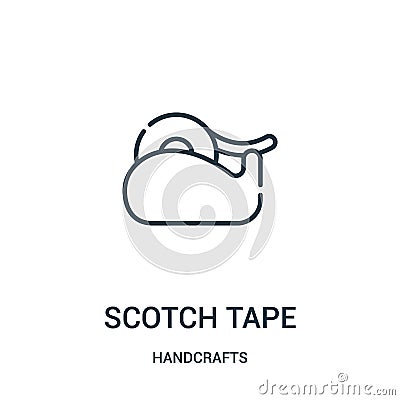 scotch tape icon vector from handcrafts collection. Thin line scotch tape outline icon vector illustration. Linear symbol for use Vector Illustration