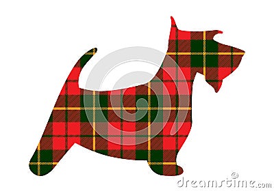 Scotch terrier tartan texture plaid red pattern scotland Vector Illustration