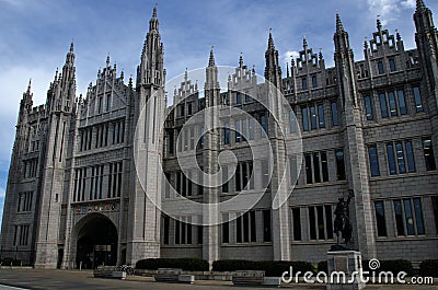 Majestic architecture of University of Aberdeen Marischal College in Aberdeen, Scotland Stock Photo