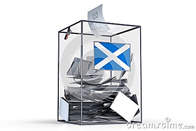 Scotland - flag on ballot box and voices Stock Photo