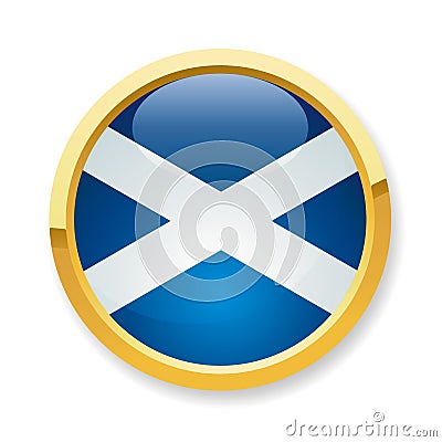 Scotland flag button Cartoon Illustration