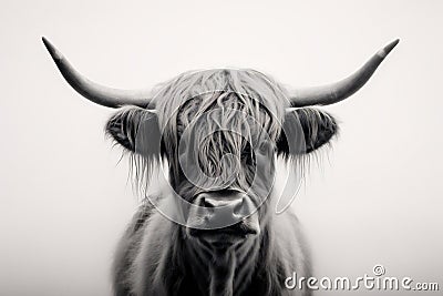 Scotland horn grass cow mammal farming nature animal brown highland Stock Photo