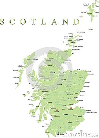 Scotland map. Vector Illustration