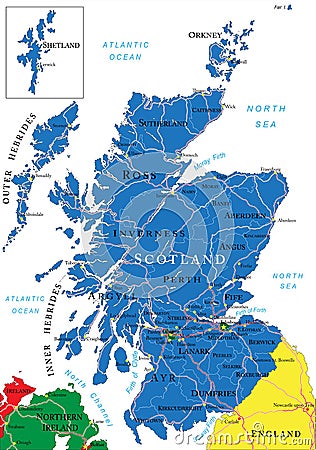 Scotland map Vector Illustration