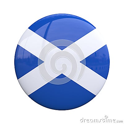 Scotland national flag badge, nationality pin 3d rendering Stock Photo