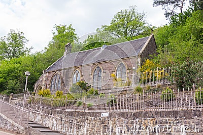 Scotland, New Lanark Village Church also used as community village hall Stock Photo