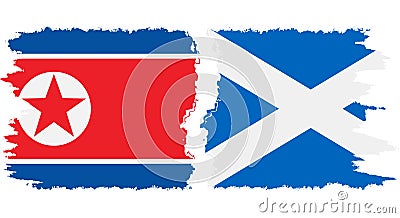 Scotland and North Korea grunge flags connection vector Vector Illustration