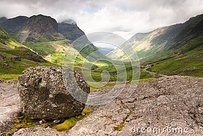 Scotland-Three Sister Mountain range in Glencoe Stock Photo