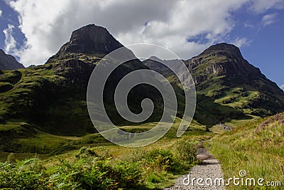 Scotland-Three Sister Mountain range in Glencoe Stock Photo