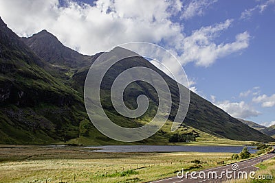 Scotland-Three Sister Mountain range in Glencoe Stock Photo