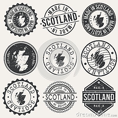 Scotland Travel Stamp Made In Product Stamp Logo Icon Symbol Design Insignia. Vector Illustration