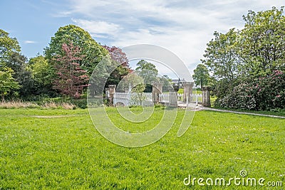 Scotlands Parks Ancient Ruins in the Old Tournament Bridge Lucious Greenery Stock Photo