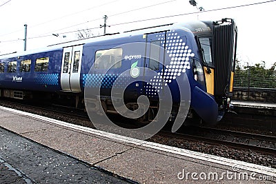 Scotrail Train at the Station Editorial Stock Photo