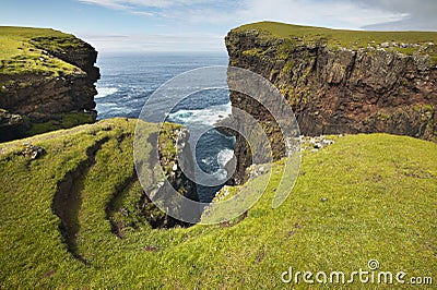 Scottish coastline landscape in Shetland islands. Scotland. UK Stock Photo