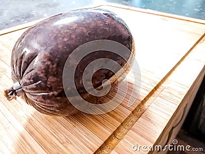 Scottish Cooked Haggis Stock Photo