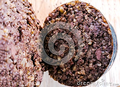 Scottish Cooked Haggis Stock Photo