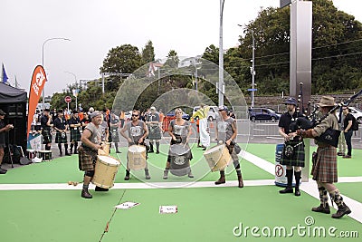 Scottish Drummers and Bagpipers ICC CWC 2015 Editorial Stock Photo