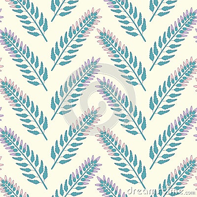 Scottish Highland heather sprig seamless repeat pattern vector design in purple, pink and green. Vector Illustration