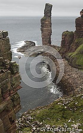 Scottish landscape in Orkney. Old man of Hoy. Scotland Stock Photo