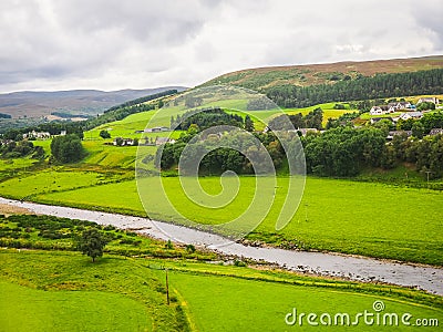 Scottish Lowlands panorama Inverness to Aviemore Stock Photo