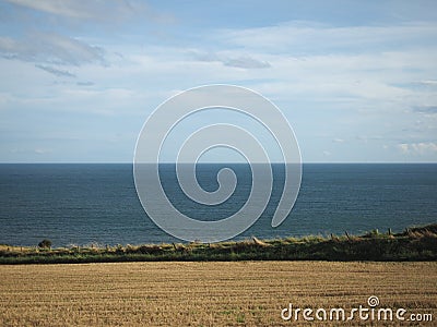 Scottish Lowlands sea view Dundee to Aberdeen Stock Photo