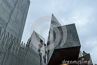 The Scottish Parliament in Edinburgh. Exterior view Editorial Stock Photo