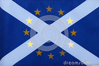 Scottish saltire and European union flag Stock Photo