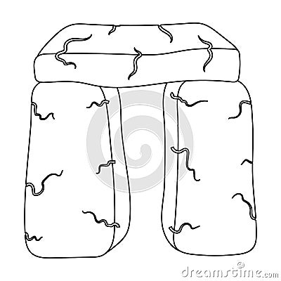 Scottish stone monument icon in outline style isolated on white background. Scotland country symbol stock vector Vector Illustration