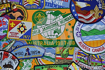 Scout Jamboree Patches Editorial Stock Photo