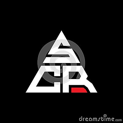 SCR triangle letter logo design with triangle shape. SCR triangle logo design monogram. SCR triangle vector logo template with red Vector Illustration
