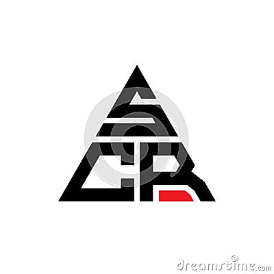 SCR triangle letter logo design with triangle shape. SCR triangle logo design monogram. SCR triangle vector logo template with red Vector Illustration