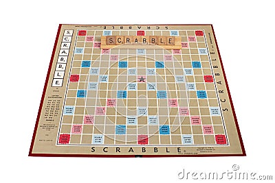 Scrabble Board Game Isolated On White Editorial Stock Photo