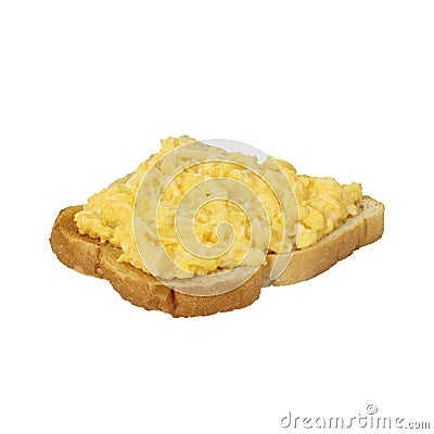 Scrambled egg on toast. Stock Photo
