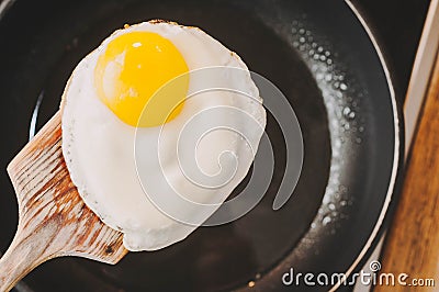 Scrambled Eggs as the perfect breakfast for a healthy balanced diet Stock Photo