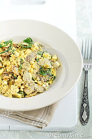 Scrambled tofu Stock Photo