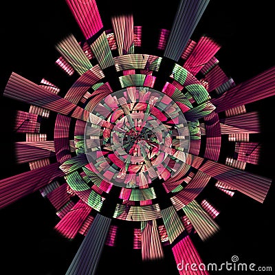 Scrambled weave fractal geometric background Stock Photo