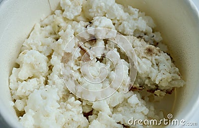 Scrambled white eggs with no yolk Stock Photo