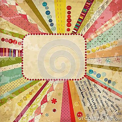 Scrap-booking card Vector Illustration