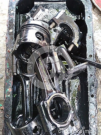 scrap iron used auto parts Stock Photo