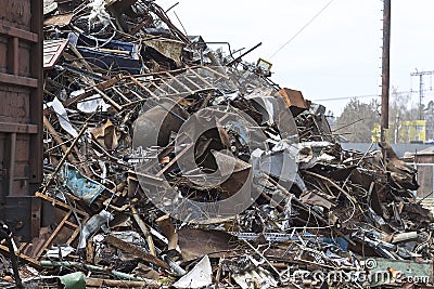 Scrap metal and waste of ferrous metals Stock Photo