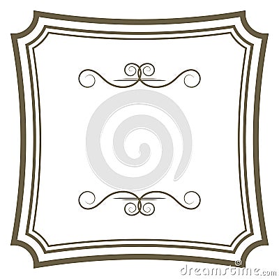 Scrapbook blank frame template. Decorative swirl borders Vector Illustration