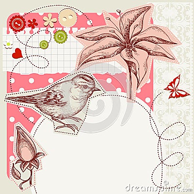 Scrapbook design Vector Illustration