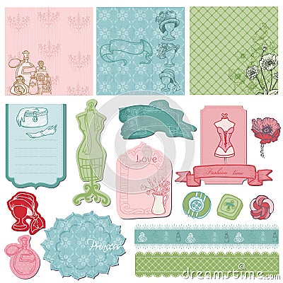 Scrapbook Design Elements - Retro Fashion Set Royalty Free Stock Photo ...