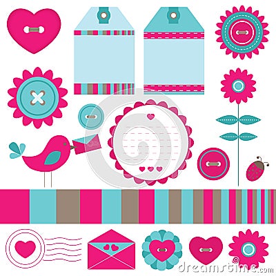 Scrapbook elements set Vector Illustration