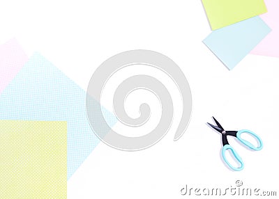 Scrapbook paper scissors Stock Photo