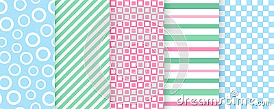 Scrapbook seamless pattern. Vector illustration. Geometric pastel backgrounds Vector Illustration
