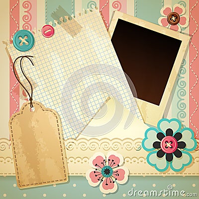 Scrapbook template Vector Illustration